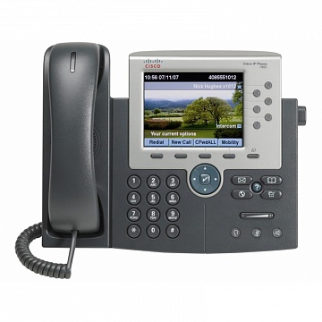CP-7975G IP телефон, 8 линий SIP\SCCP, 2 x GE PoE, LCD 320х240 Touch Color, гарнитура RJ-9